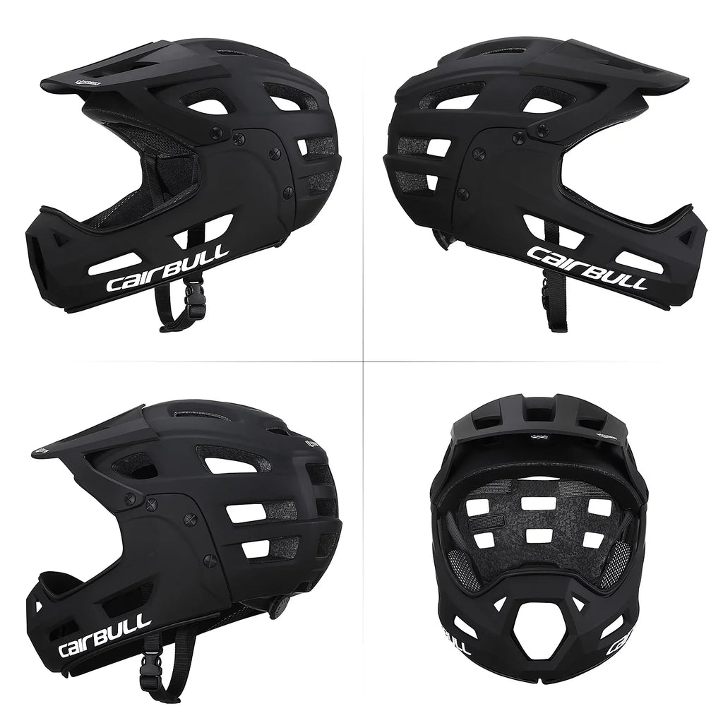 CAIRBULL Full Face Bike Helmet Adult Cycling Helmet with Detachable Chin Guard and Visor for Mountain Biking