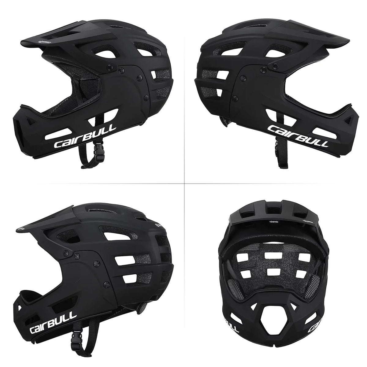 CAIRBULL Full Face Bike Helmet Adult Cycling Helmet with Detachable Chin Guard and Visor for Mountain Biking
