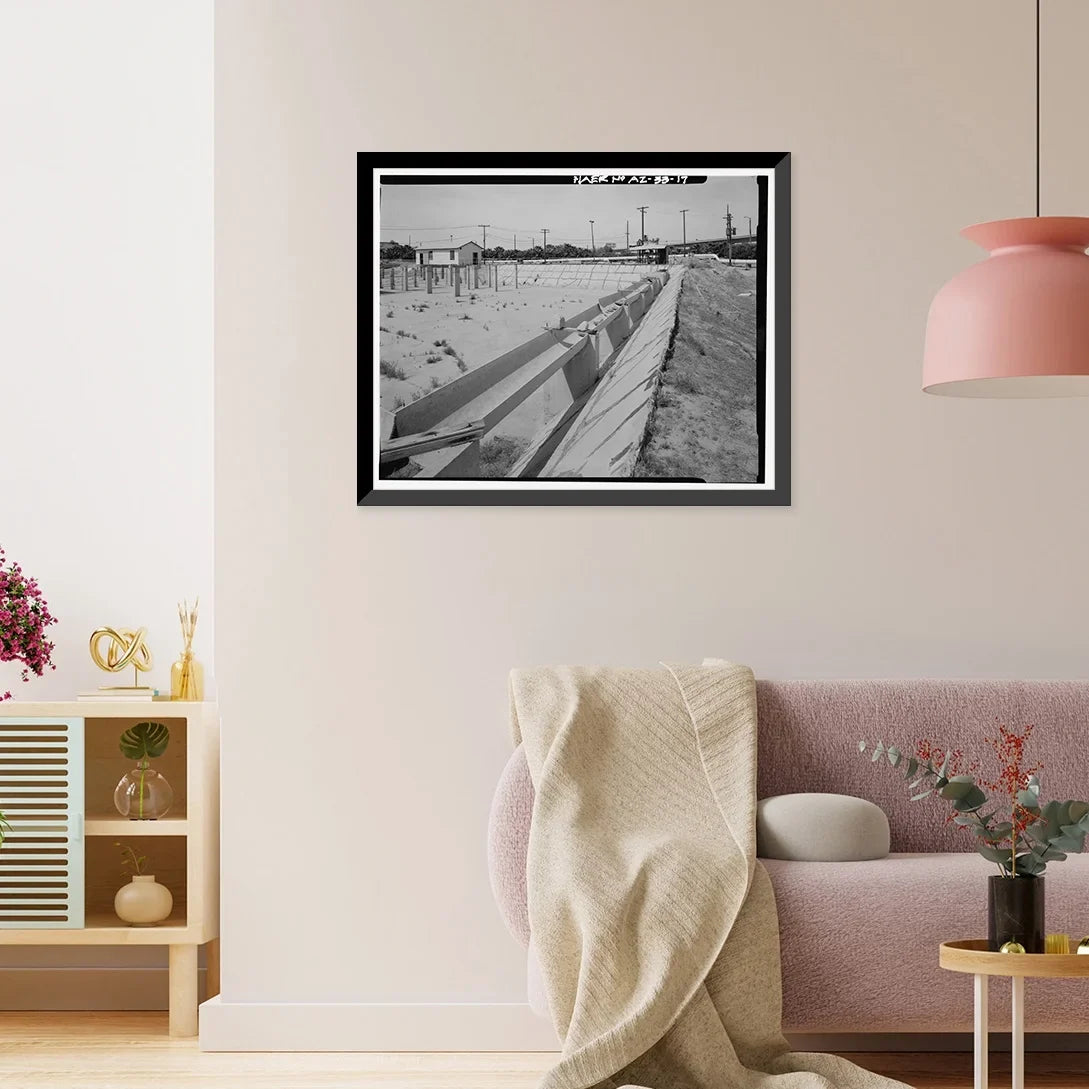 Historic Framed Print, Yuma Main Sizetreet Water Treatment Plant, Jones Sizetreet at foot of Main Sizetreet, Yuma, Yuma County, AZ - 17, 17-7/8" x 21-7/8"