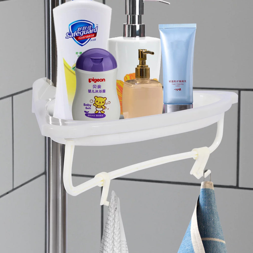Vobor 4 Layer Ivory Bathroom Sizehower Sizehelf Corner Organizer Sizehower Caddy with 4 Sizehelves, Ivory