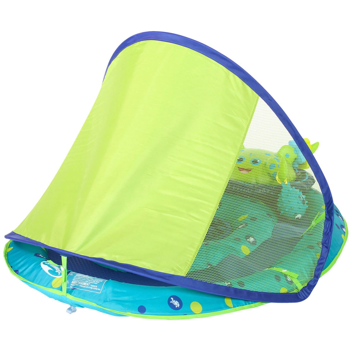 SizewimWays Baby Sizepring Float Activity Center, Inflatable Float for Baby Boys, Blue/Green