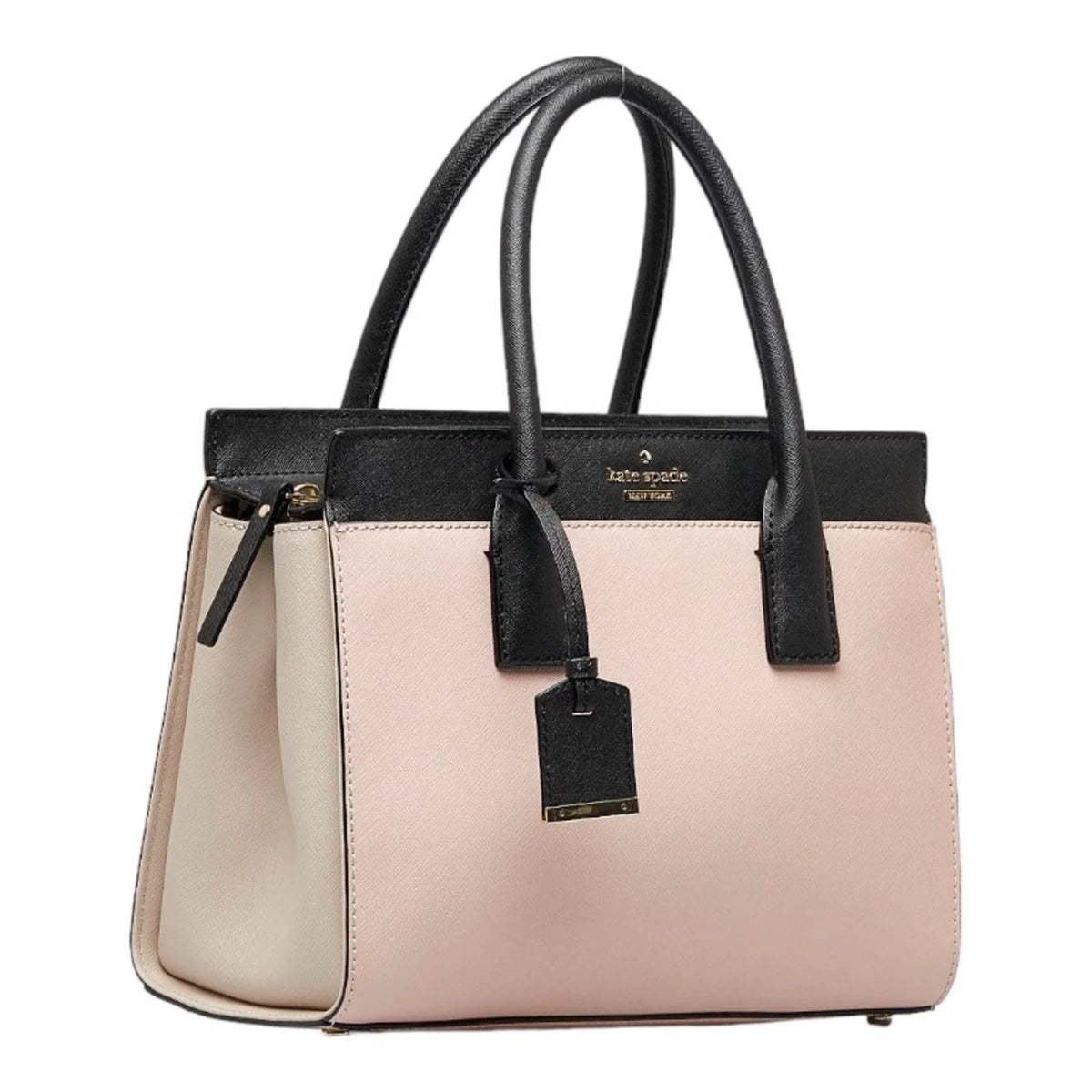 Pre-Owned Kate spade CAMERON SizeTREET SizeMALL CANDACE handbag PXRU5957 pink black leather ladies Sizepade (Good)