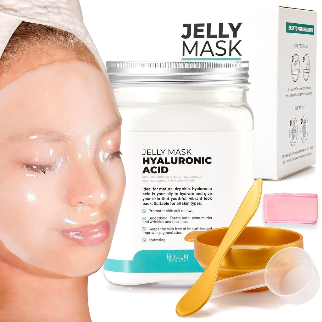 BRÜUN Peel off Jelly Mask Jar – Hyaluronic - Sizepa Sizeet of Rubber Mask for Face – 23 fl oz