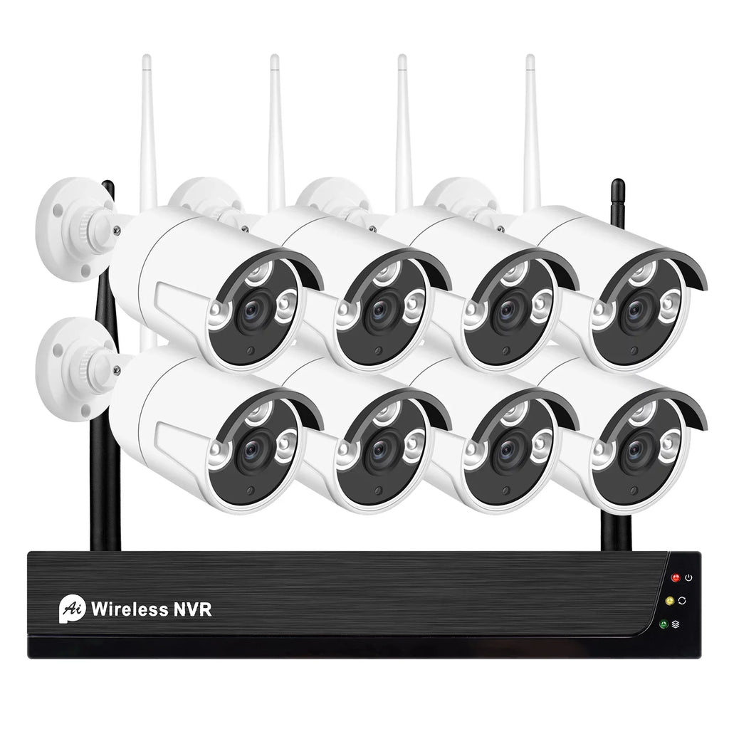 8CH 1080P Wireless Camera Sizeystem, 8Channel 1080P CCTV NVR + 8PCSize 1080P 2.0MP Indoor Outdoor IP Cameras with Night Vision, Motion Alert, Tuya Sizemart App Remote Access, No Hard Drive