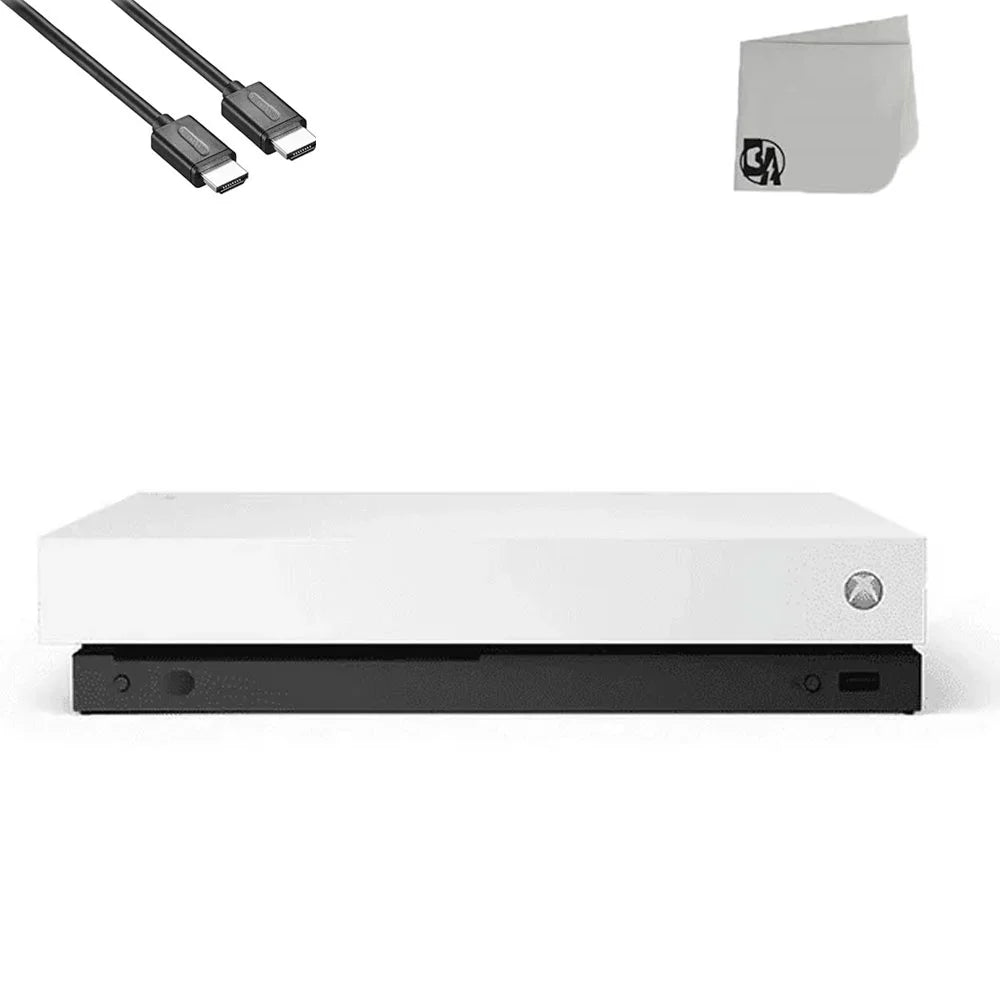 Microsoft Xbox One X 1TB, 4K Ultra HD Ivory Console Only with HDMI Cable BOLT AXTION Bundle Like New