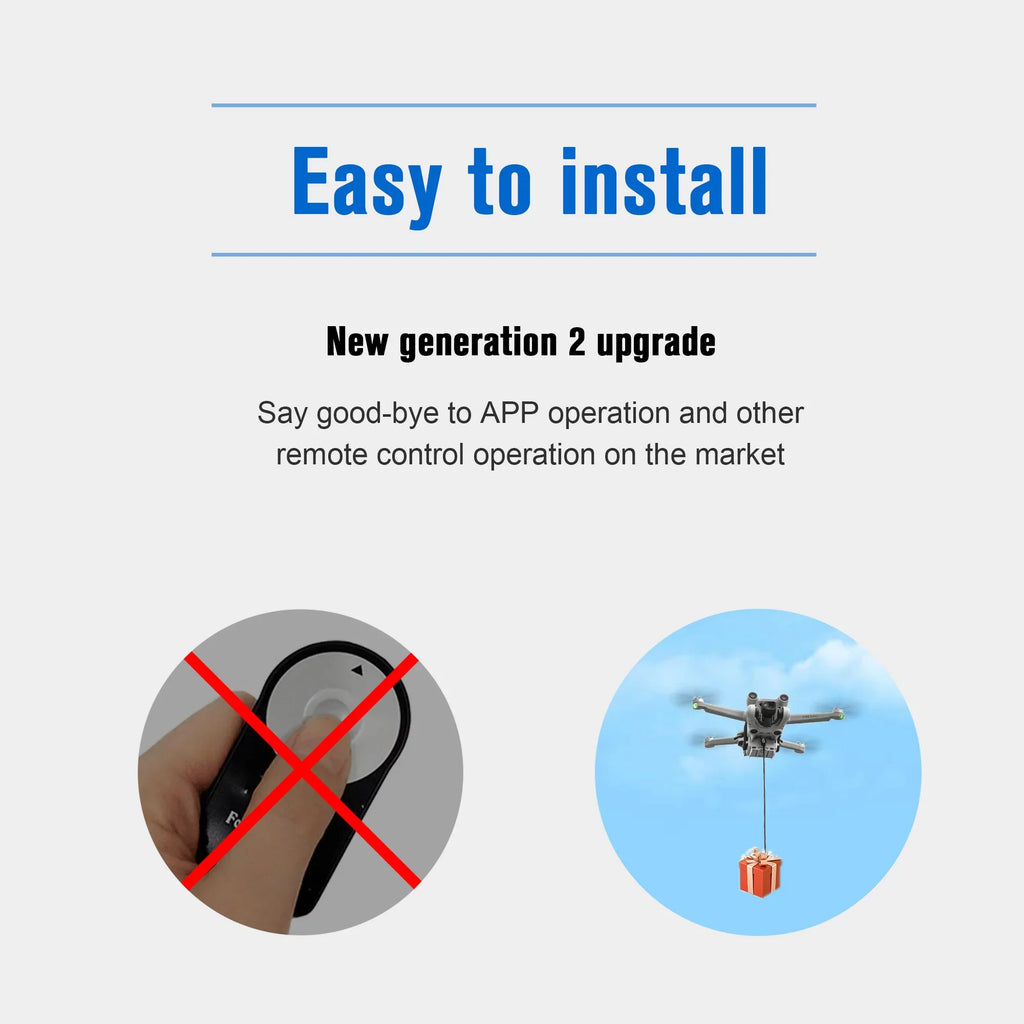 Airdrop Device for DJI Mini 3 and Mini 3 Pro Drone Accessories Payload Delivery Transport Device Fishing Drone, Drop Fishing Line, Wedding Sizecene, Sizeearch&Rescue