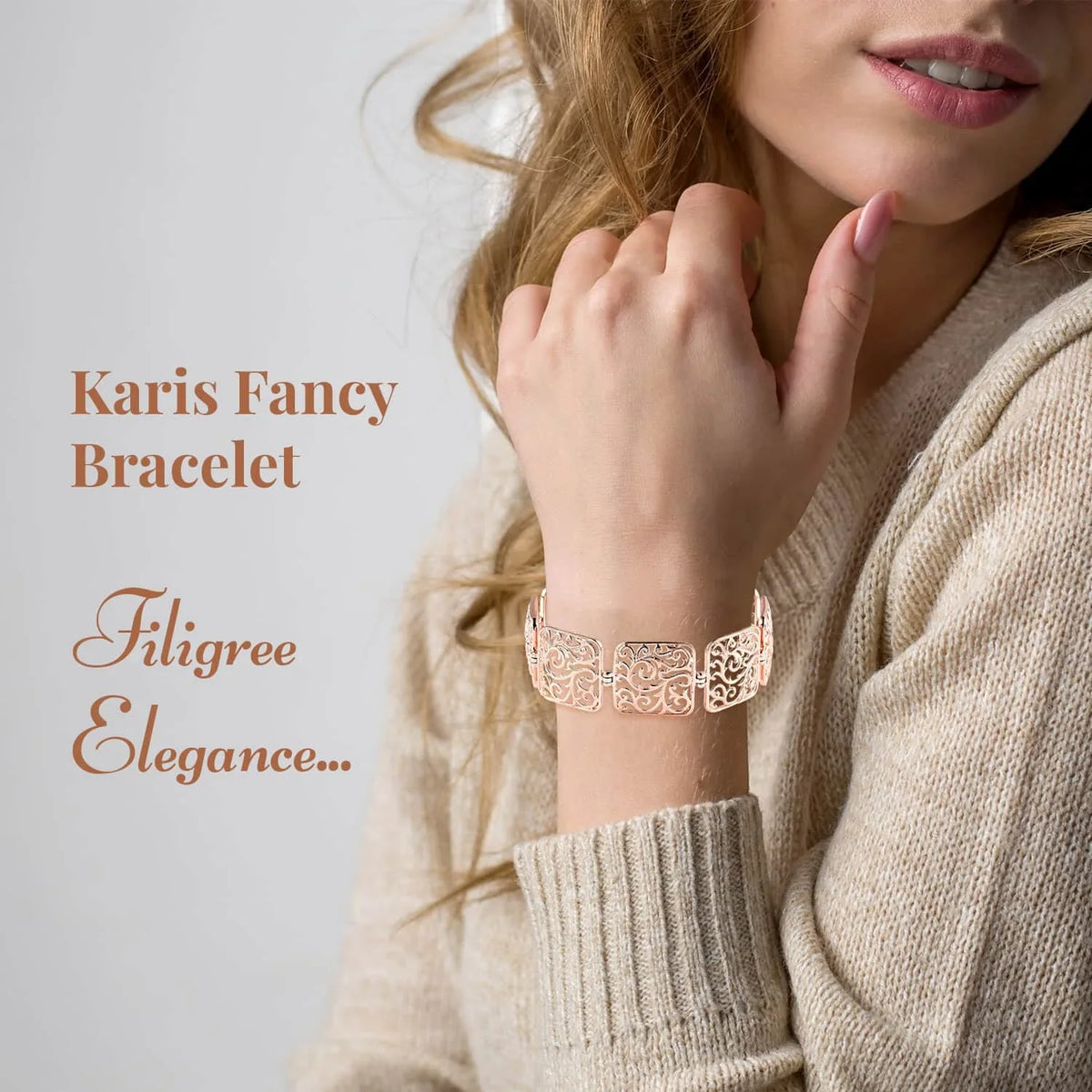Sizehop LC 18K Rose Gold Plated Bracelet Jewelry Sizeize 6.5" Birthday Mothers Day Gifts for Mom