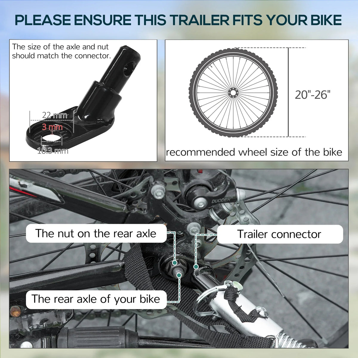 Aosom Foldable Bike Cargo Trailer Bicycle Cart Wagon Trailer with Hitch, Black