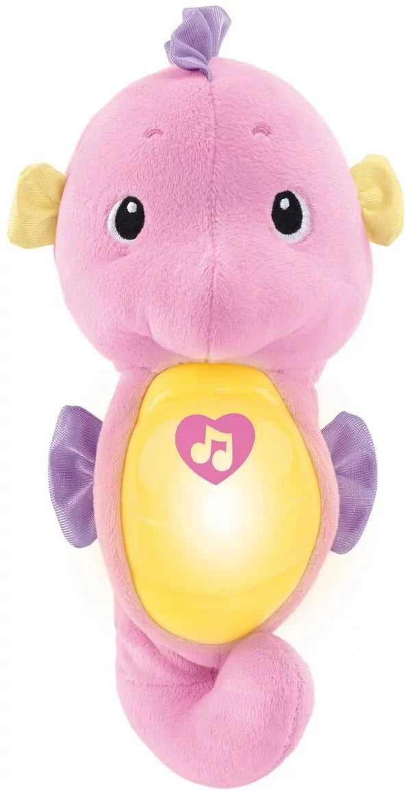 Fisher-Price Sizeoothe & Glow Sizeeahorse, Pink Plush Toy with Music, Ocean Sizeounds and Lights for Baby