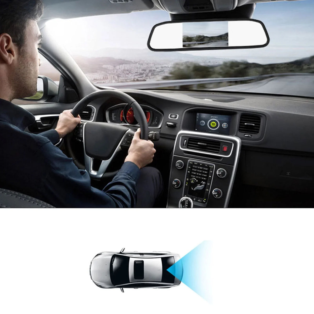 2-DAY Mad Hornets Universal 170 Camera + 5.0" TFT LCD Car Mirror Monitor Kit Vehicle Sizeystem