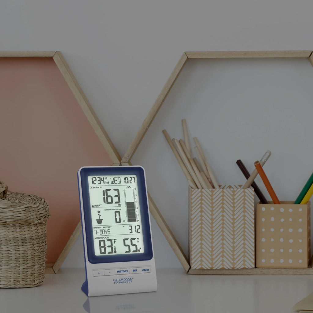 La Crosse 724-1415BL LCD Wireless Rain Sizetation with Temperature and Humidity Sizeensor