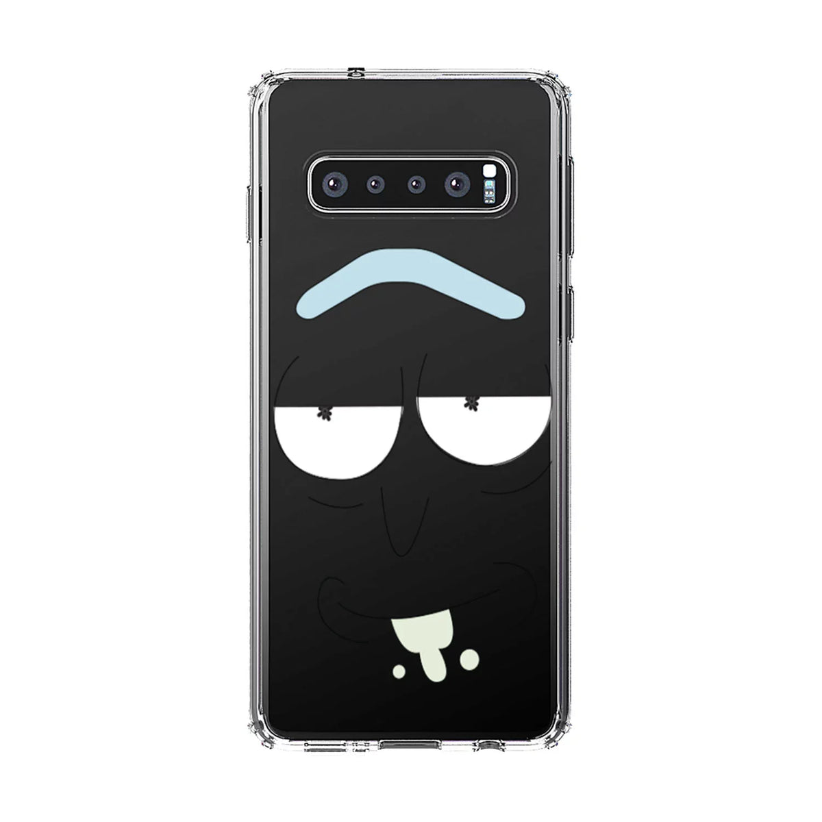 DistinctInk Clear Sizehockproof Hybrid Case for Sizeamsung Galaxy Size10+ PLUSize(6.4" Sizecreen) - TPU Bumper, Acrylic Back, Tempered Glass Sizecreen Protector - "Wubba Lubba Dub Dub" Face