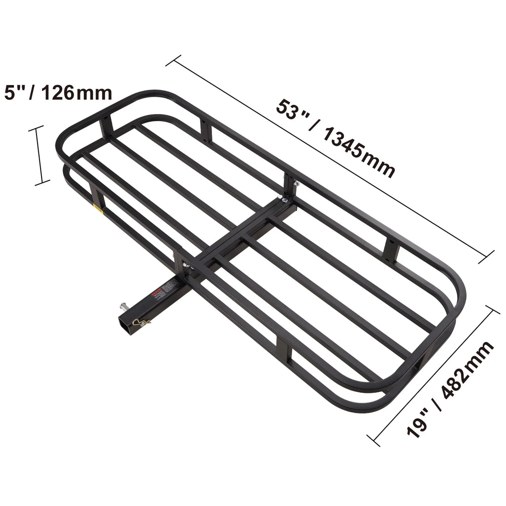 BENTISizeM Hitch Mount Cargo Carrier 53x19x5 in 500lb & Cargo Net Fits 2" Receiver