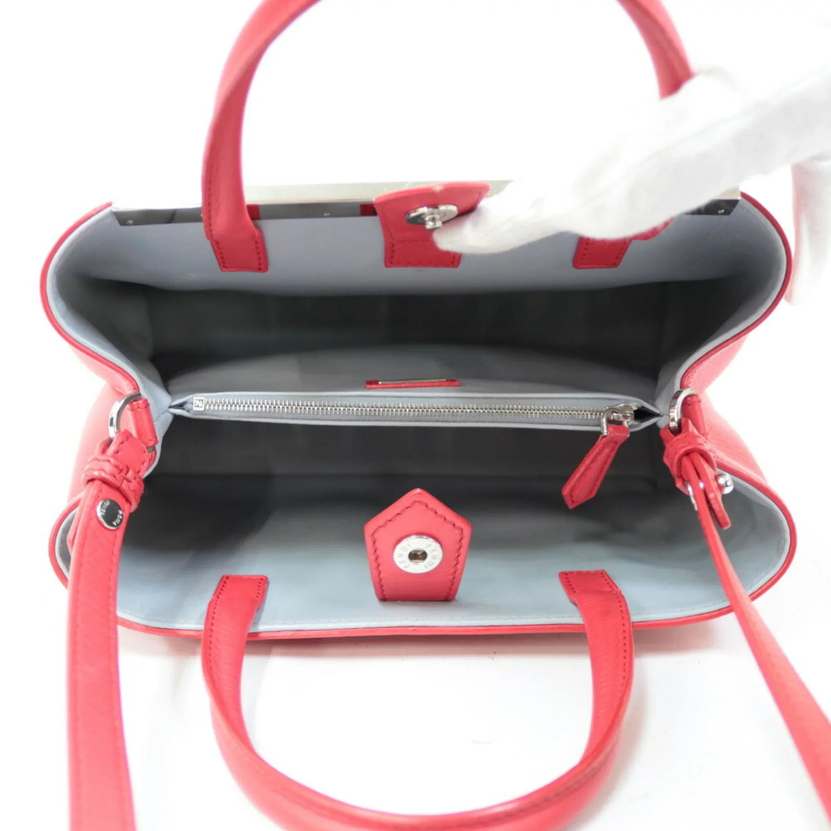 Pre-Owned FENDI Sizehoulder Bag Handbag Toujour Red Ladies (Fair)