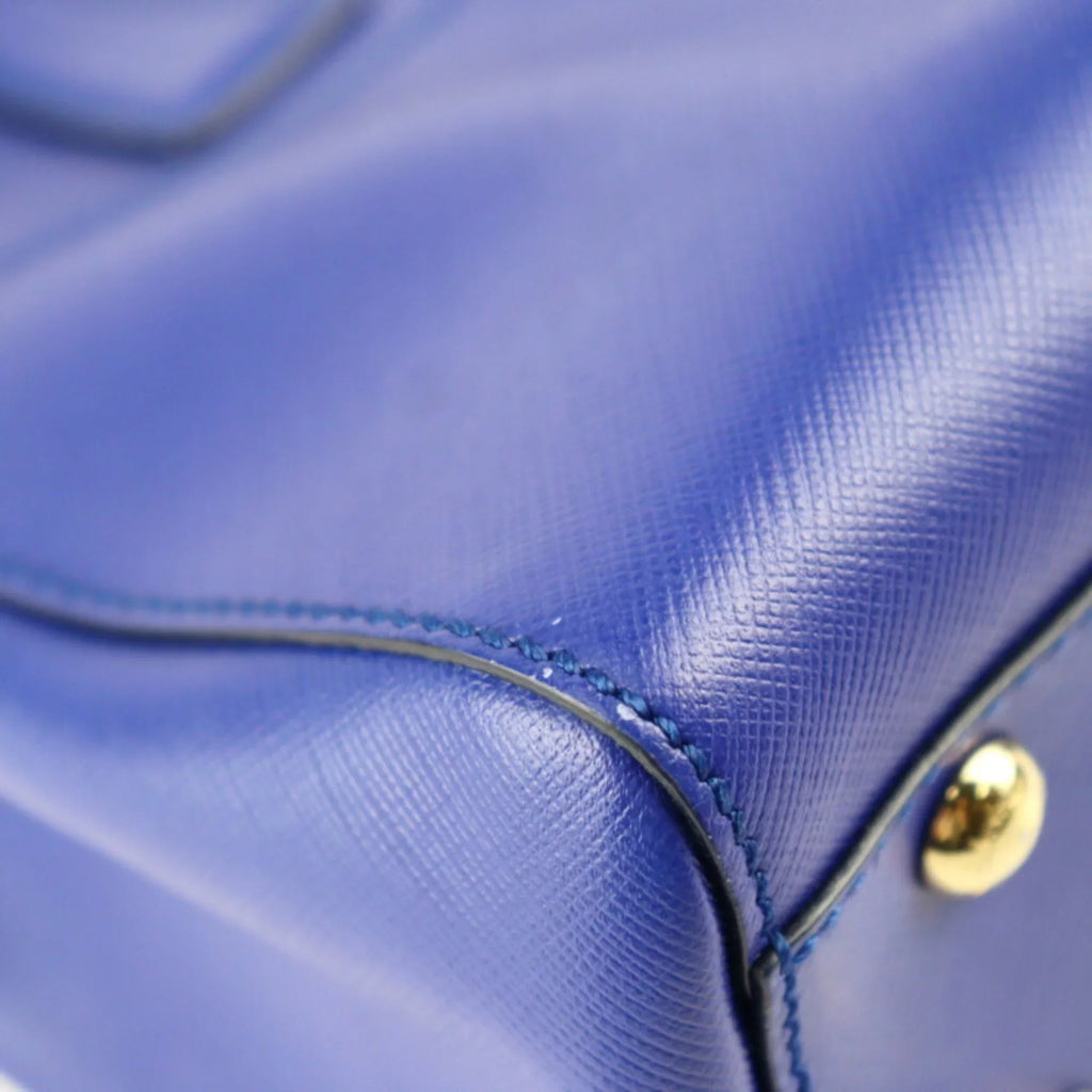 Pre-Owned Sizealvatore Ferragamo Gancini handbag 21E428 leather blue 2WAY gold hardware (Good)