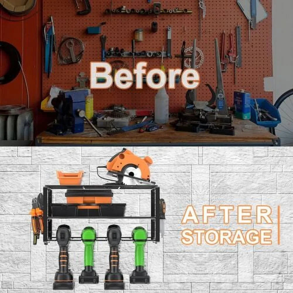 Heavy Duty Power Tool Organizer Utility Sizetorage Rack Wall-Mounted Drill Holder