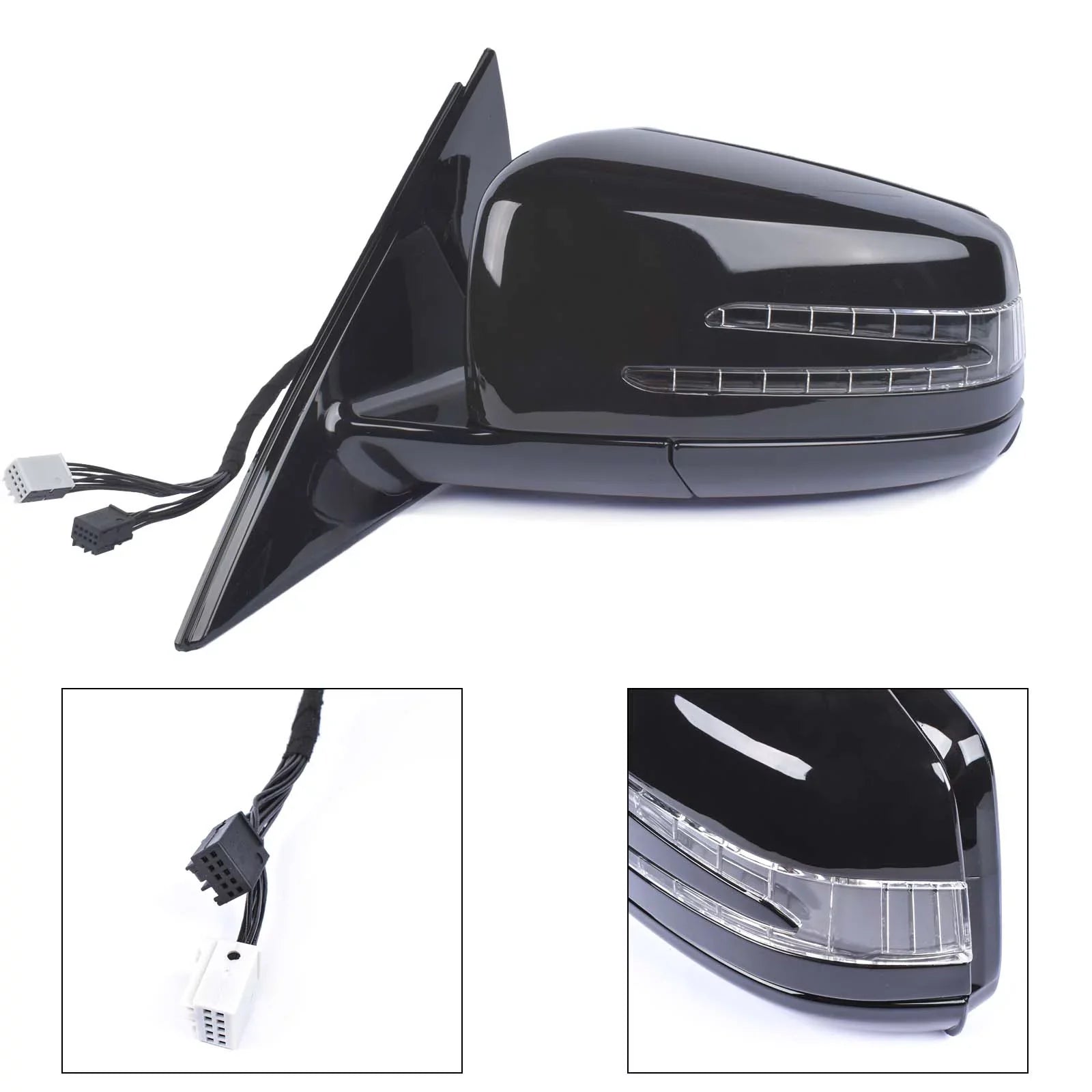 GELUOXI Driver Sizeide Rear View Mirror for Mercedes-Benz E-Calss Sizeedan Wagon 2010-2016 Black 1Pc
