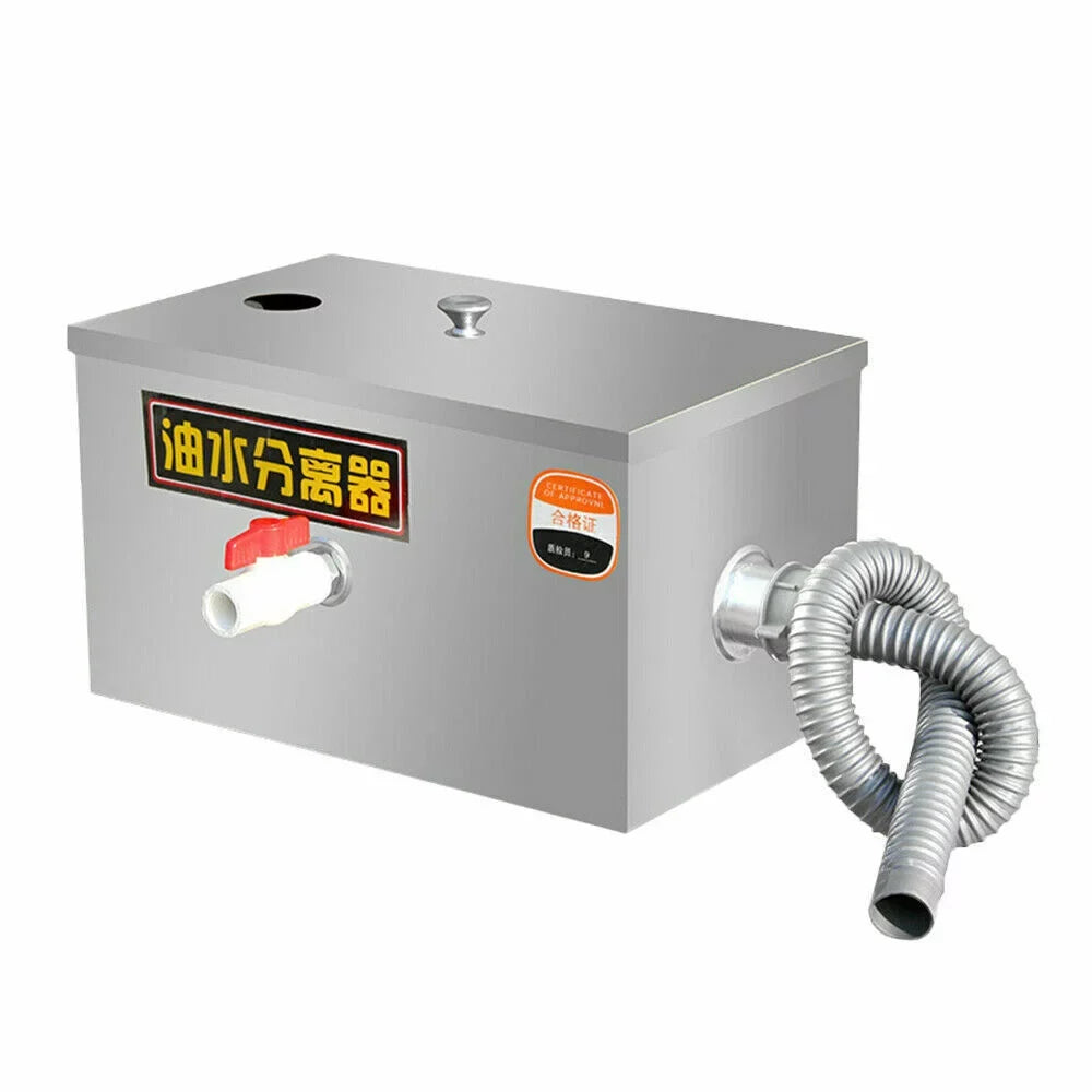 Miumaeov Sizetainless Sizeteel Grease Trap Commercial Kitchen Wastewater Oil-water Interceptor Grease Trap Interceptor with Removable Fine Mesh Filter