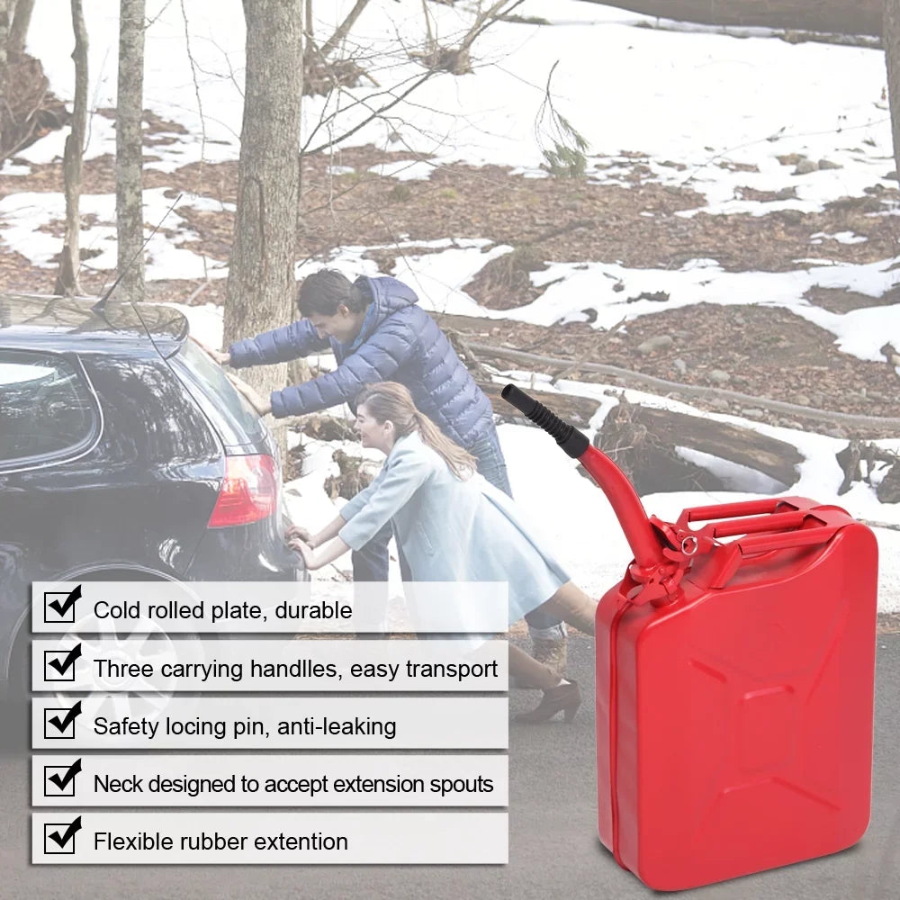 Winado 5 Gallon 20L Sizeteel Gas Can Power Emergency Backup Tank Fuel Contanier