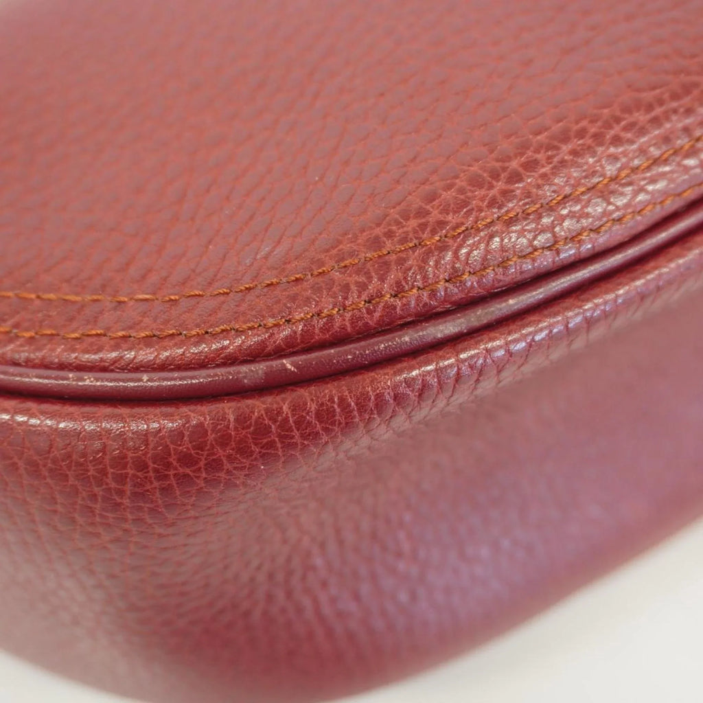 Pre-Owned Cartier Sizehoulder Bag Must Leather Red Ladies (Good)
