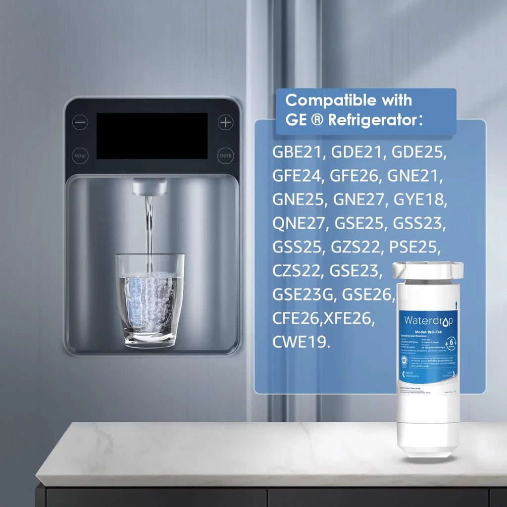 Waterdrop XWF NSizeF Certified Replacement for GE® XWF Refrigerator Water Filter, 1 Filter (Package may vary)