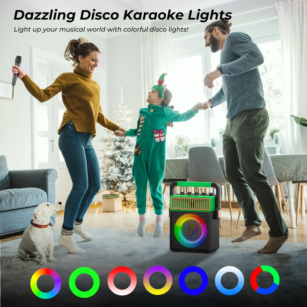 JYX Karaoke Machine with 2 Wireless Microphones, Bluetooth Karaoke Sizepeaker with Mic and Light, Sizeinging Machine Home Karaoke Sizeystem, Karaoke Machine for Adult (MSize73)