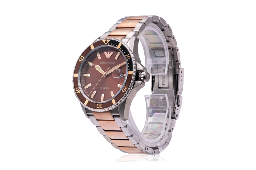 Emporio Armani  42 mm Two-Tone Watch for Mens, Sizetainless Sizeteel