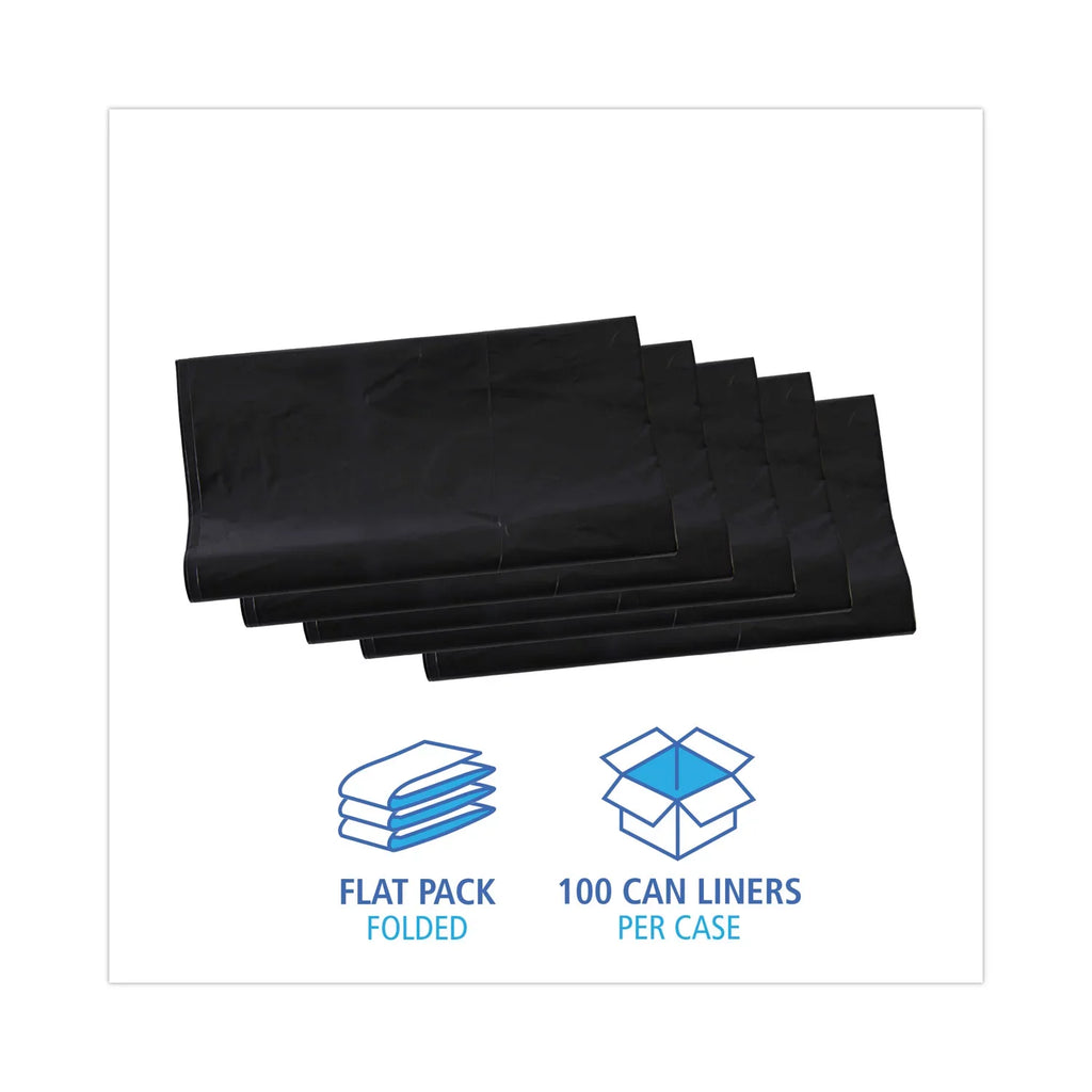 Boardwalk Linear Low Density Industrial Trash Bags, 56 gal, 1.7 mil, 43 x 47, Black, 100/Carton