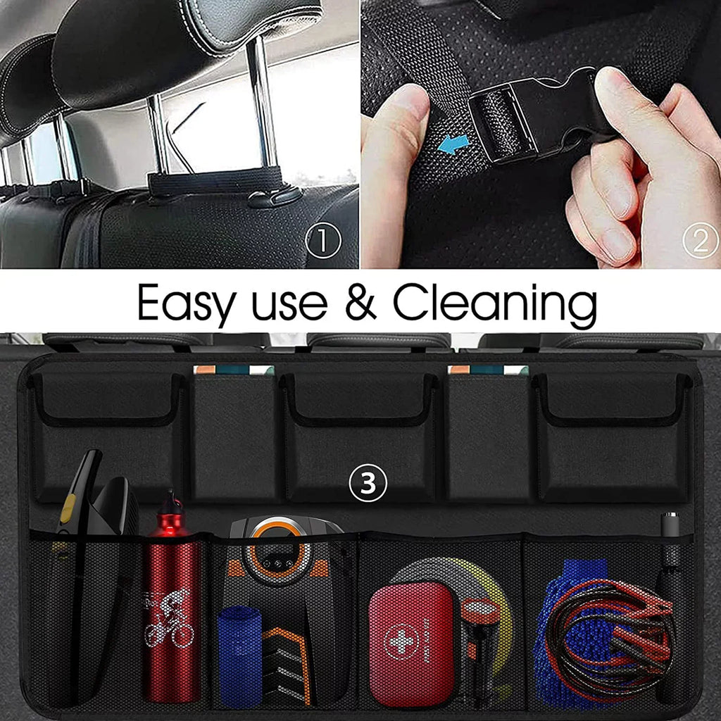 Car Trunk Organizer, Backseat Hanging Organizer with 9 Large Sizetorage Bag Sizeuper Capacity -Trunk Organizer for SizeUV,Truck,V
