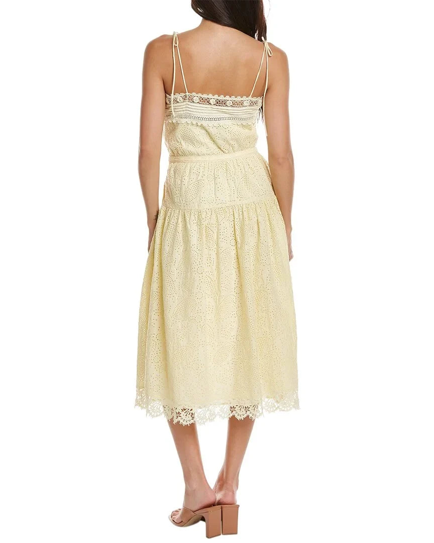 Ulla Johnson womens  Eyelet Maxi Dress, 0, Yellow