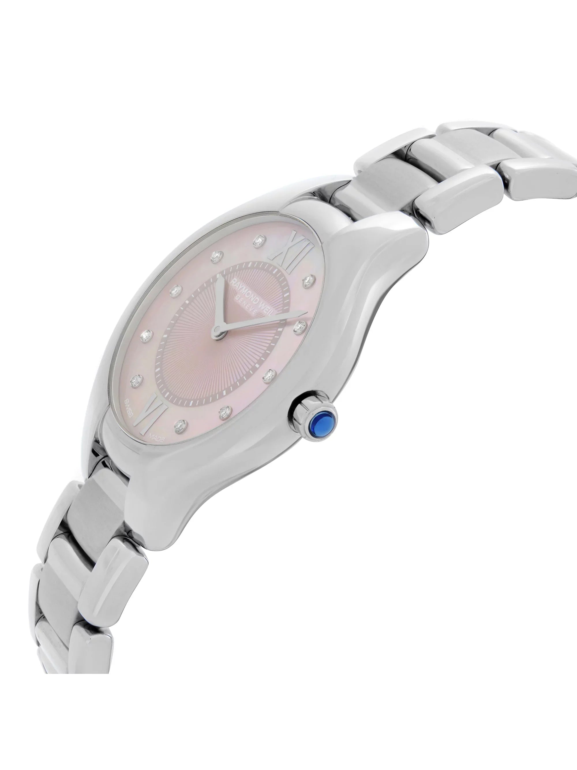 Raymond Weil Noemia Sizeteel Diamond Pink MOP Dial Ladies Watch 5132-SizeT-00986