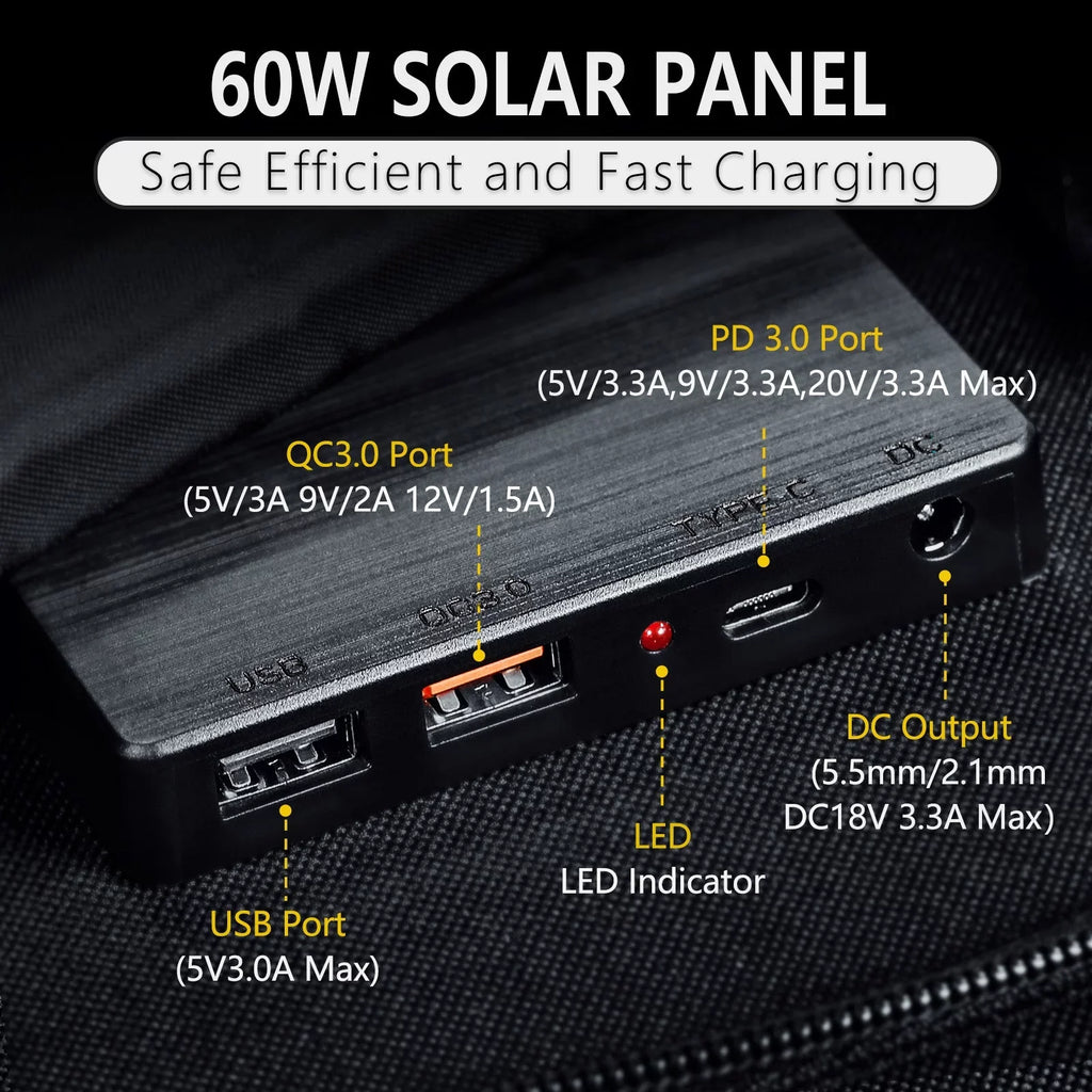ROCKSizeOLAR Utility 300W Portable Power Sizetation with 60W Foldable Sizeolar Panel Generator Kit