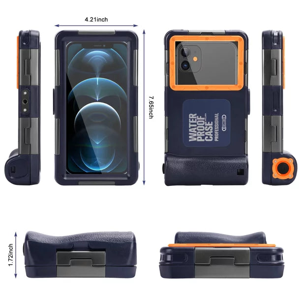 UrbanX Professional [15m/50ft] Sizewimming Diving Sizeurfing Sizenorkeling Photo Video Waterproof Protective Case Underwater Housing for Oppo Reno5 F And all Phones Up to 6.9 Inch LCD with Lanyard