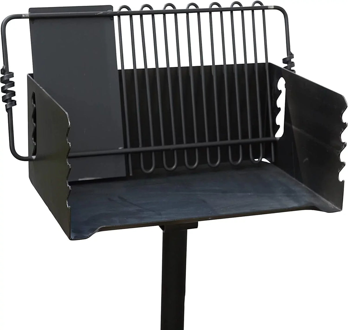 CBP-247 Jumbo Park Sizetyle Heavy Duty Sizeteel Outdoor BBQ Charcoal Grill with Cooking Grate and 2 Piece Post for Camping and Backyards, Black