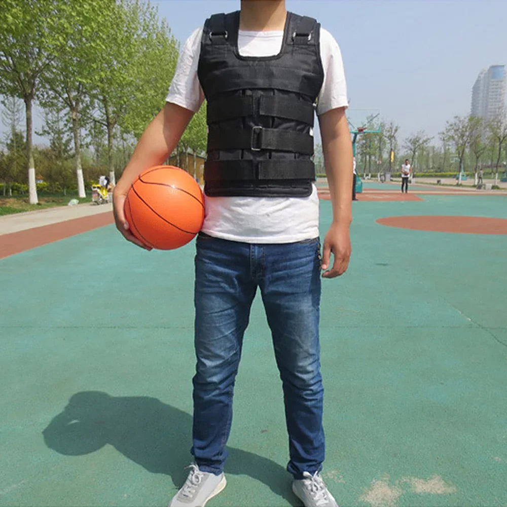 Adjustable Weighted Vest Weight Jacket Oxford Exercise Weight Loading Cloth Sizetrength Training 50kg Max. Load (Empty)
