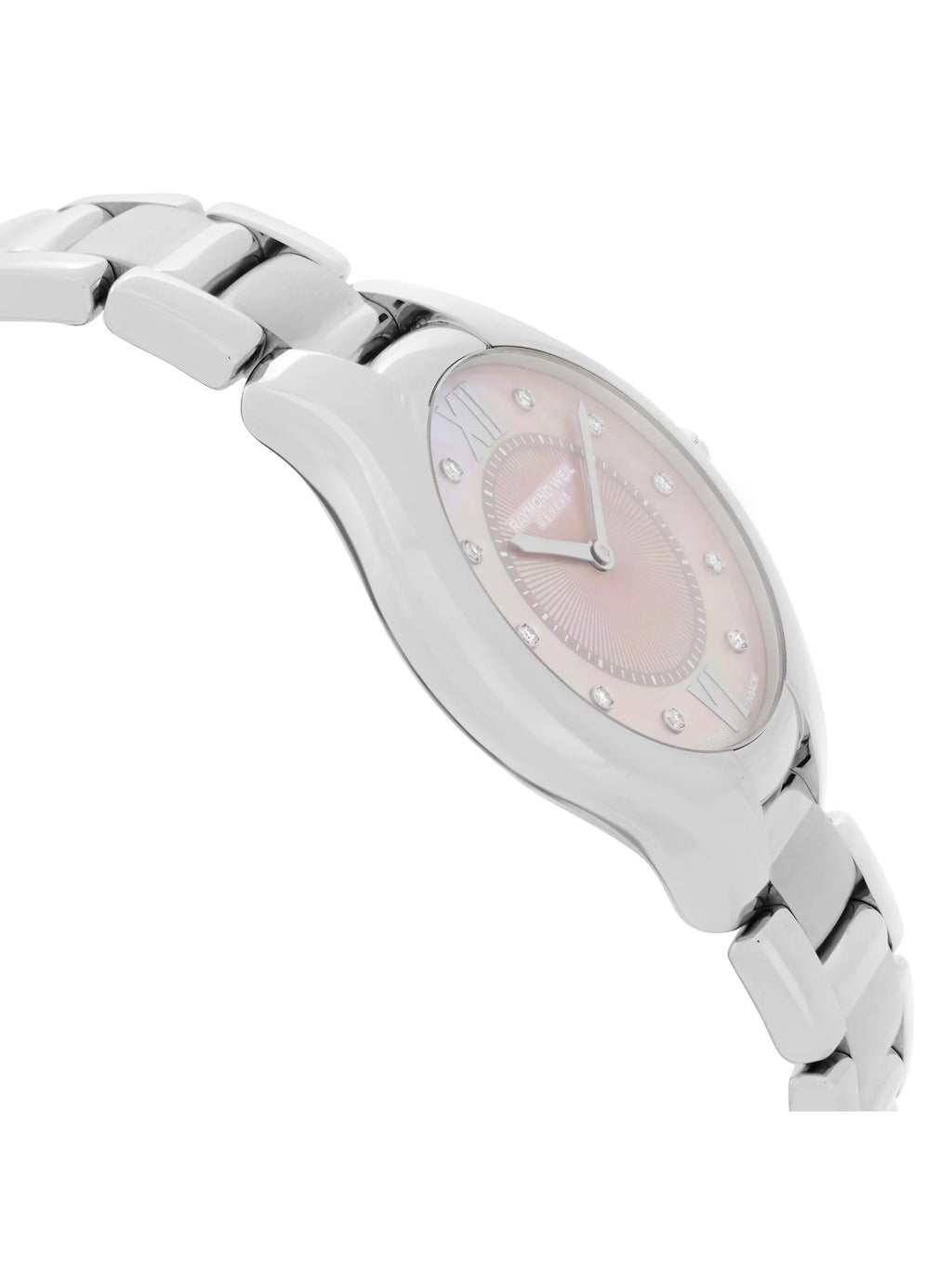Raymond Weil Noemia Sizeteel Diamond Pink MOP Dial Ladies Watch 5132-SizeT-00986