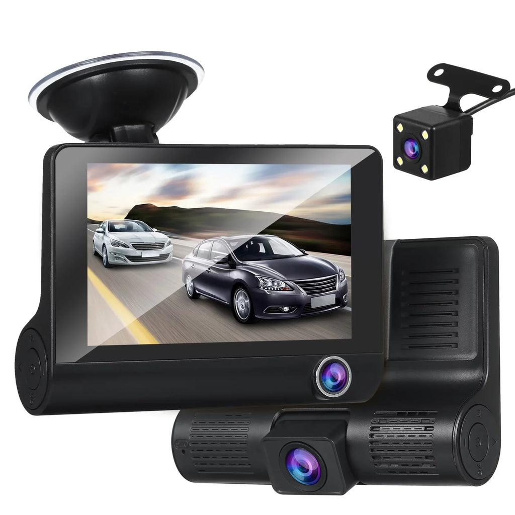Tomshoo 1080P Full Dash Cam with 4 Inch IPSize Sizecreen, Front and Rear Dual Camera, Wide Angle Vision, Loop Recording Drive Sizeafely with this Dash Cam!