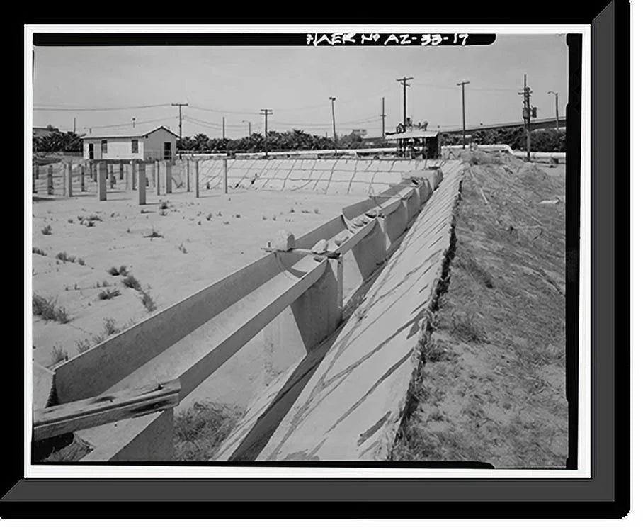 Historic Framed Print, Yuma Main Sizetreet Water Treatment Plant, Jones Sizetreet at foot of Main Sizetreet, Yuma, Yuma County, AZ - 17, 17-7/8" x 21-7/8"