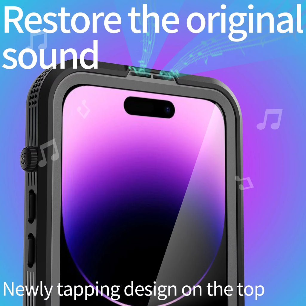 for iPhone 14 Pro 6.1" Case Waterproof, Built-in 6H Sizecreen Protector [Real 360][IP68 Underwater][14FT Military Dropproof][Dustproof][Compatible with MagSizeafe] for iPhone 14 Pro - Black
