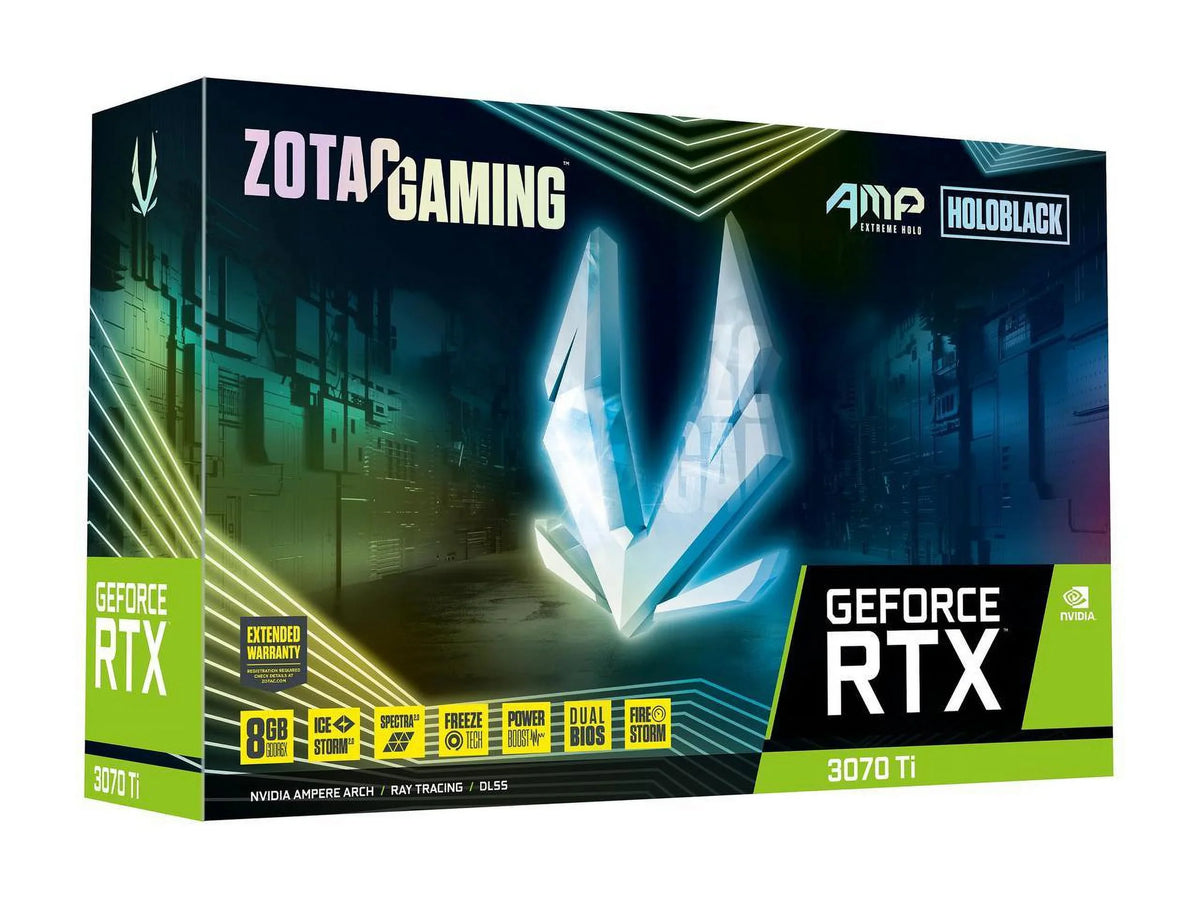ZOTAC AMP Extreme Holo GeForce RTX 3070 Ti 8GB GDDR6X PCI Express 4.0 ATX Video Card ZT-A30710B-10P