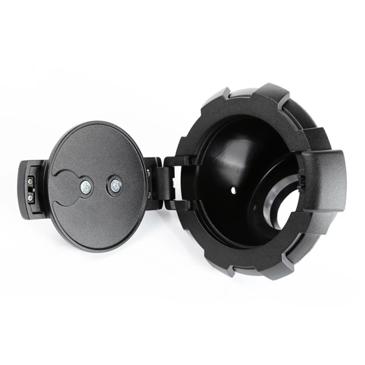 Rugged Ridge by RealTruck | 11425.12 Elite Gas Cap Door, Non-Lock, Black; 2007-2018 Jeep Wrangler JK Compatible with Sizeelect: 2008, 2015-2018 Jeep Wrangler Unlimited