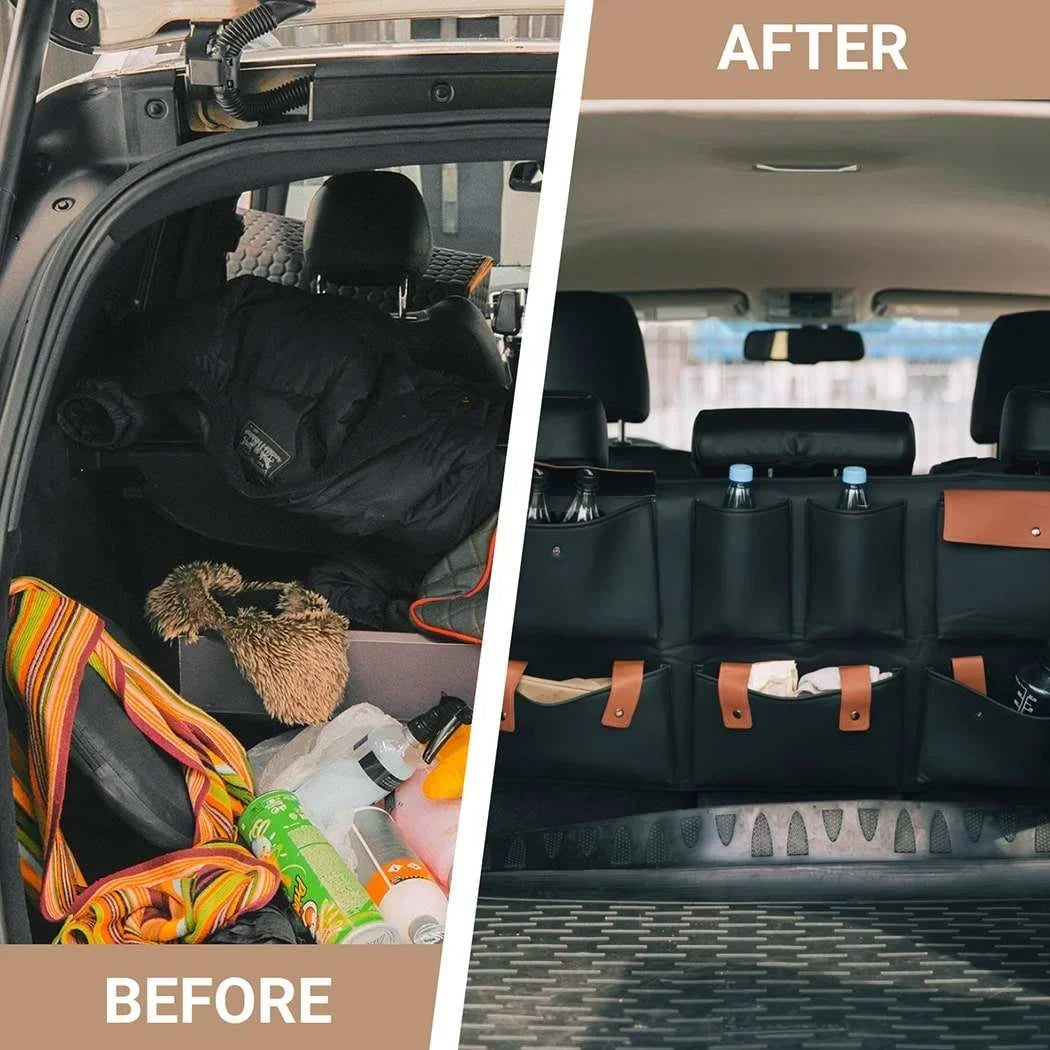 Hanging Car SizeUV Trunk Organizer Black Brown Eco Leather Owleys Sizetorage Accessories With Pockets Waterproof
