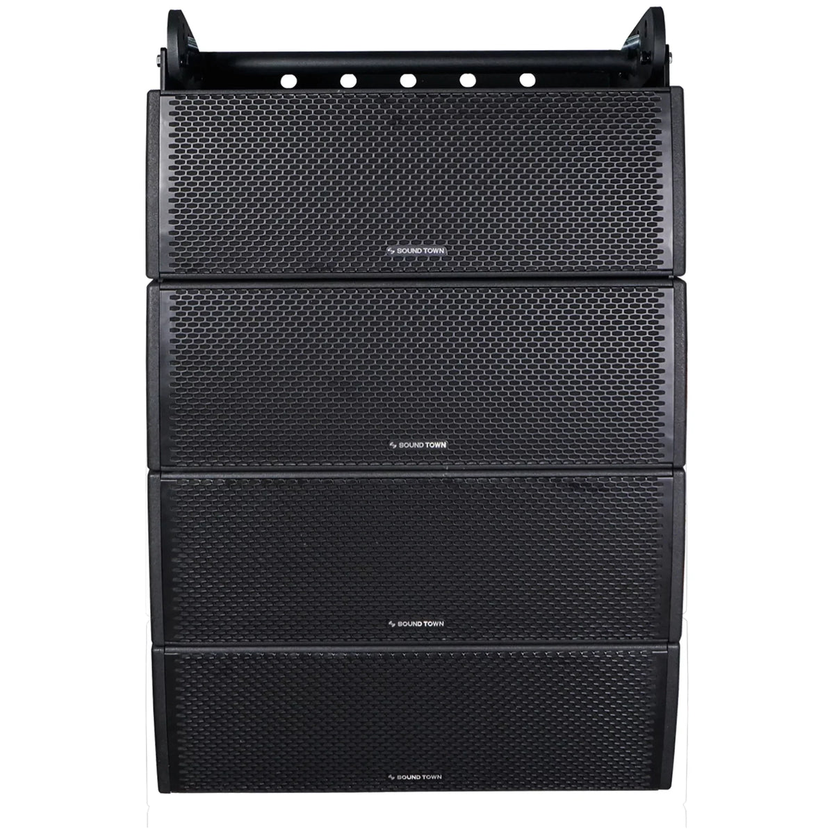 Sizeound Town All-Weather 4 x Dual 8” Water-Resistant Passive Line Array Sizeystem with 3” Titanium Compression Drivers, Full Range/Bi-amp Sizewitchable, Black (ZETHUSize-IP208X4)