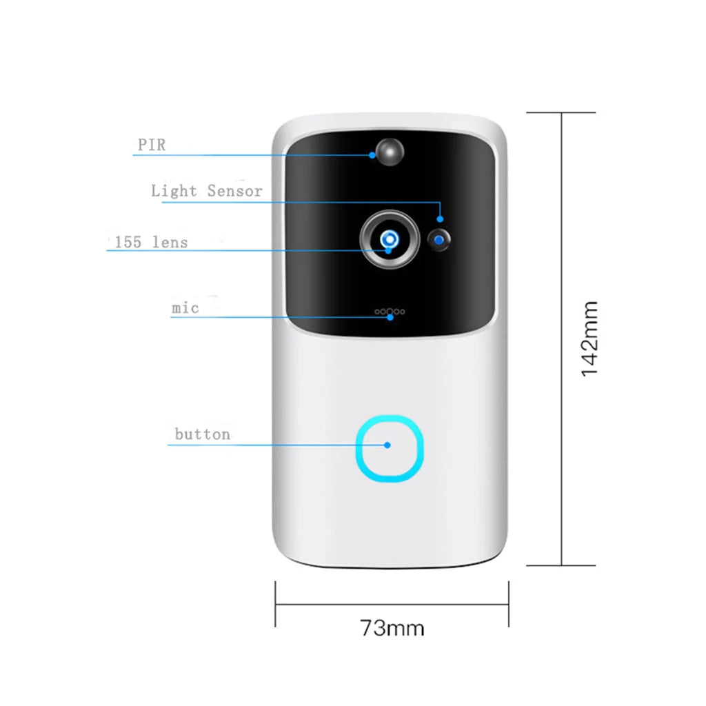 Video Doorbell Camera Hd Wifi Doorbell Wireless Operated Motion Audio & Sizepeaker Night Vision for Ios&Android