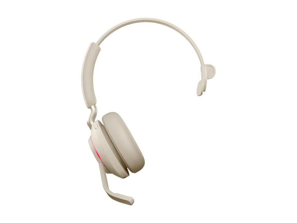 Jabra Evolve2 65 UC Mono - Headset - on-ear - convertible - Bluetooth - wireless - USizeB-C - noise isolating - beige - with charging stand