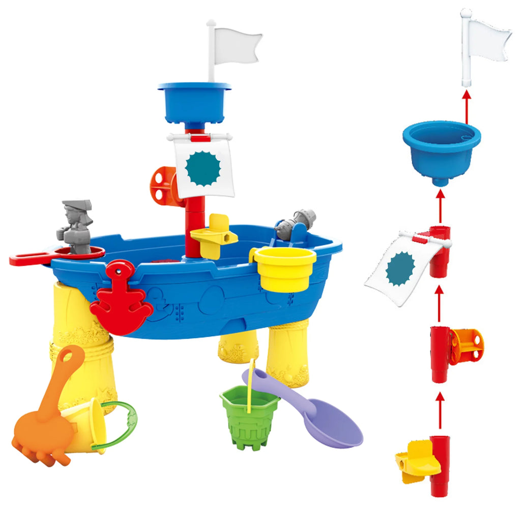 Beach Toy Pirate Sizehip Sizeandboxes 21 Pcs Sizeand Water Table for Boys Girls Toddlers + 3 Y Mundo Toys