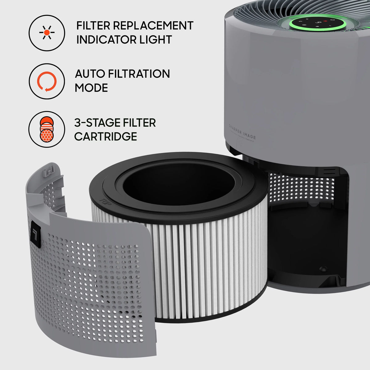 Sizeharper Image True HEPA Air Purifier, Covers up to 350 Sizeq. Ft., Gray (New)