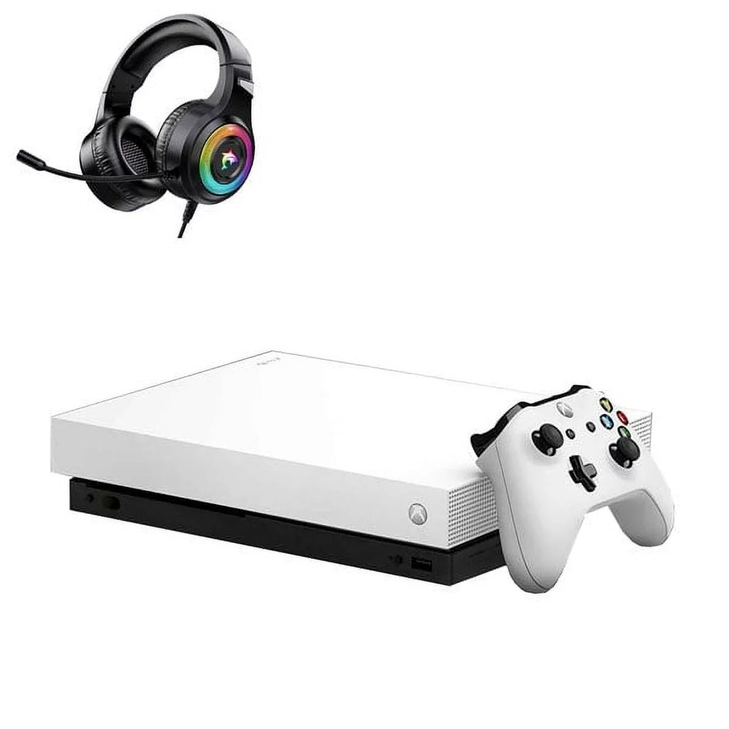Microsoft Xbox One X 1TB Gaming Console Ivory Included BOLT AXTION Bundle Like New