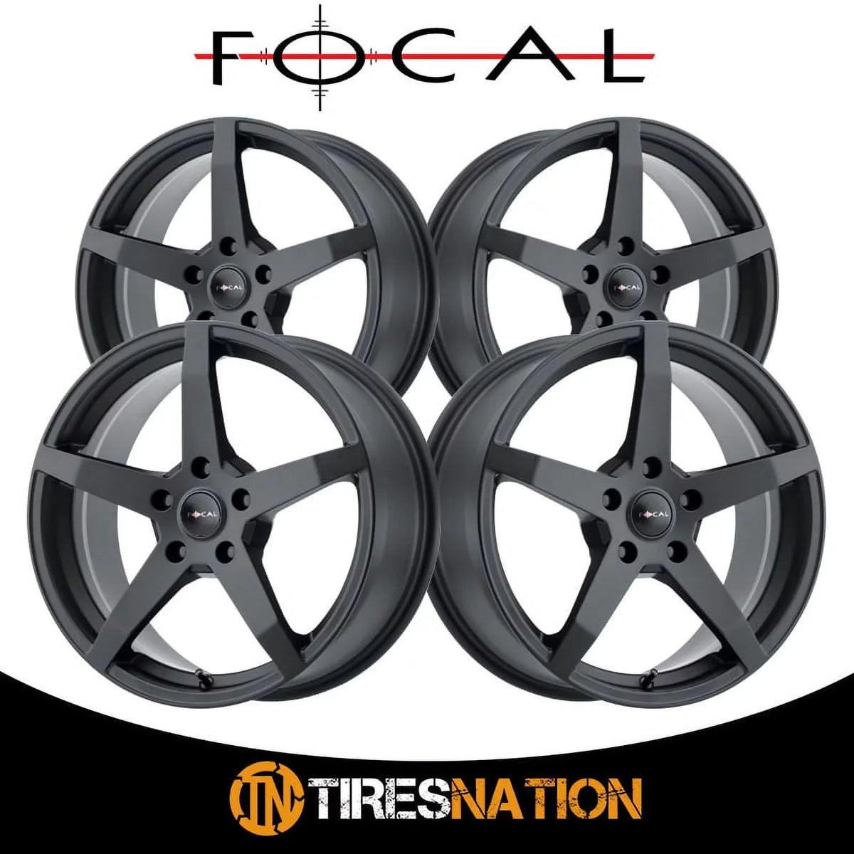 Focal 455U F-55 17x8 5x120 +35mm Black/Machined Wheel Rim 17" Inch