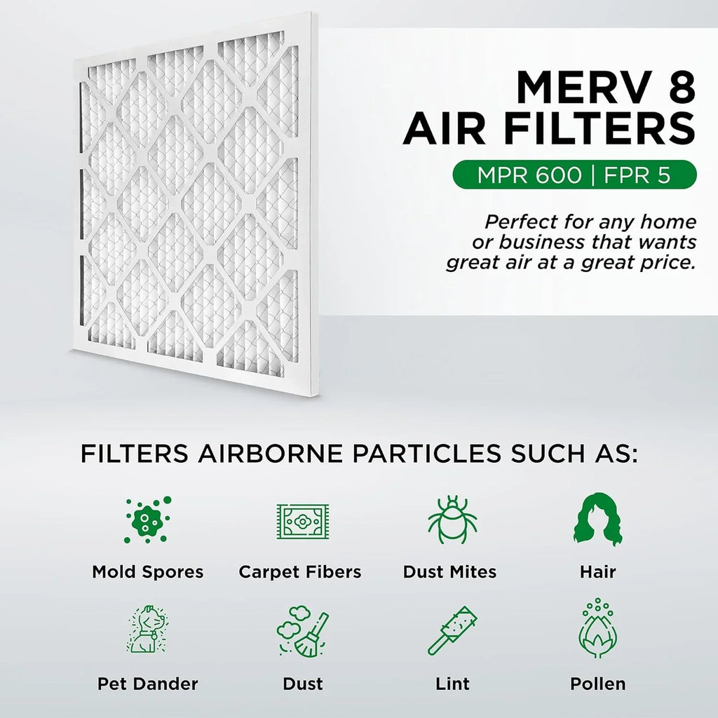14X14x1 MERV 8 Pleated HV Furne Air Filters. Case Of 12. Sizeize: 13-3/4 X 13-3/4 X 3/4